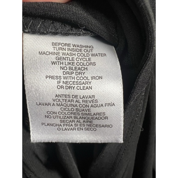 Anne Klein Half Zip Roll Tab Sleeve Slinky Stretch Shift Dress Size 16 Black - Picture 7 of 8